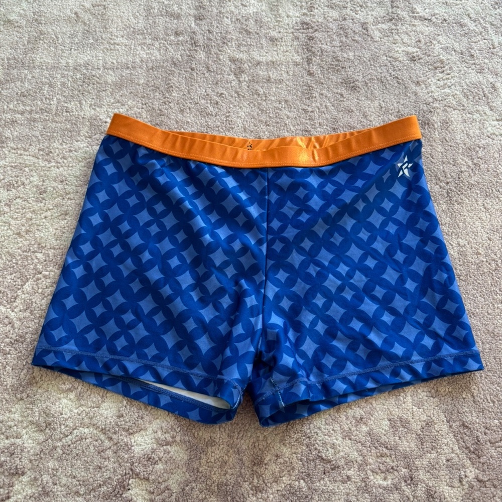 Rebel Athletic M Blue Orange Athletic Dance Cheer Gymnastics Shorts